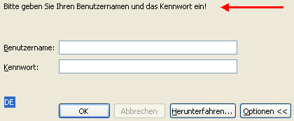 Anmeldedialog